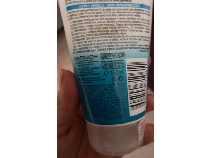 Garnier Skinactive Pure Active 3 In 1 Clay, 150 mL