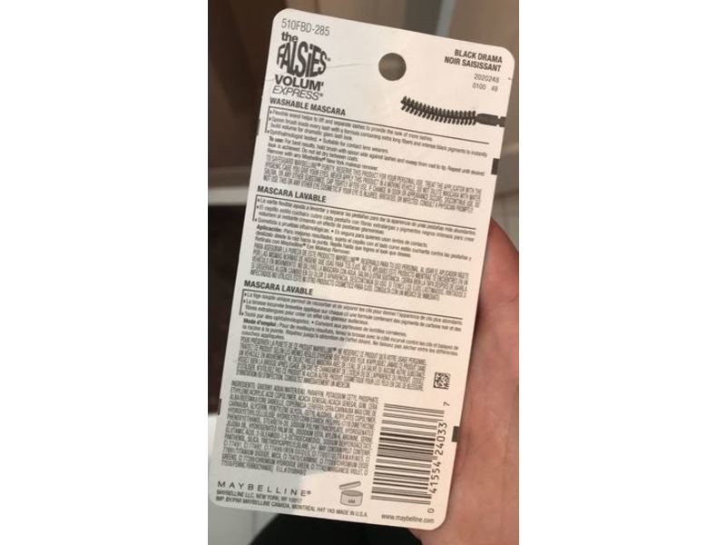 Maybelline New York The Falsies Volum' Express Mascara, 285 Black Drama, 0.27 fl oz/8 ml