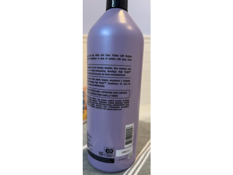 Redken Blondage High Bright Shampoo, Vitamin C, 33.8 fl oz/1000 mL