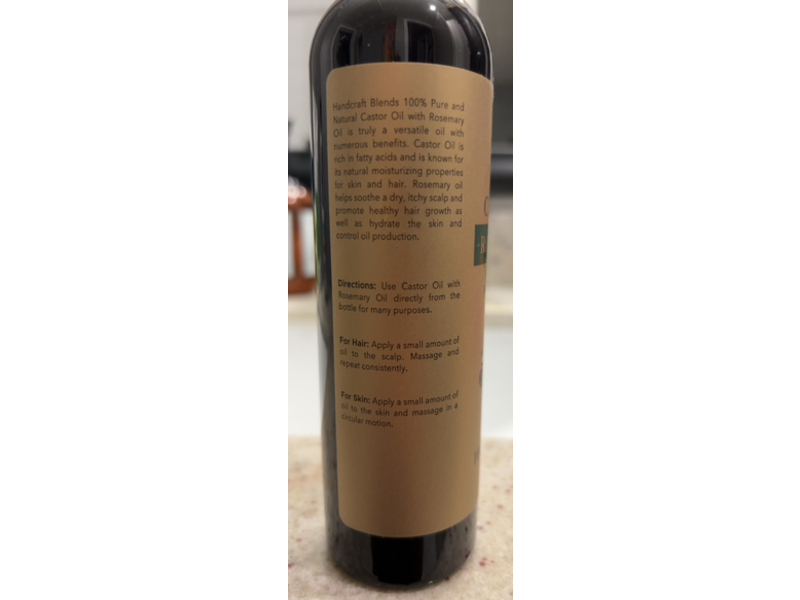 Handcraft Blends Pure & Natural Castor Oil & Rosemary Oil, 8 fl oz/236 mL