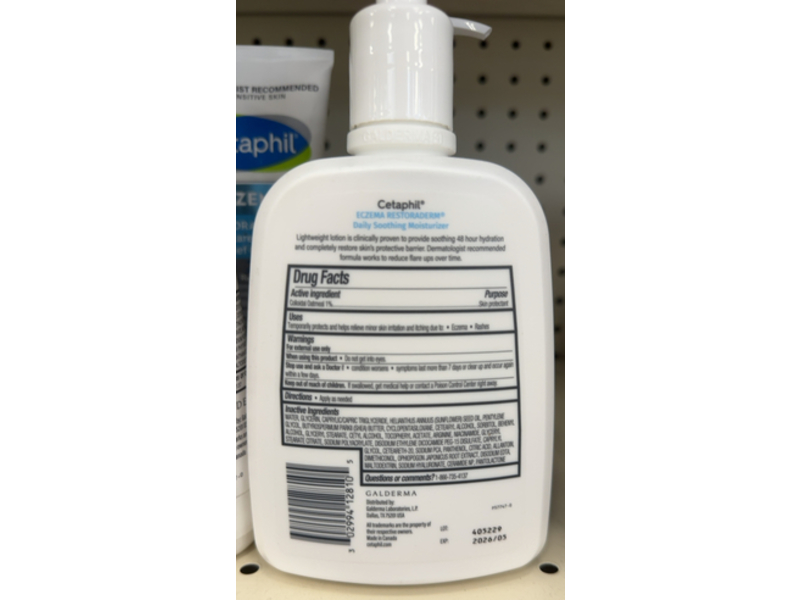 Cetaphil Eczema Restoraderm Daily Soothing Moisturizer, 16 fl oz/473 mL