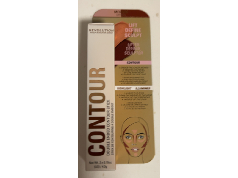 Revolution Beauty London Double Ended Contour & Highlighter Stick, Medium, 0.3 oz/8.5 g