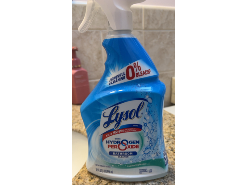 Lysol Hydrogen Peroxide Bathroom Cleaner Spray, Cool Spring Breeze, 32 fl oz/946 mL