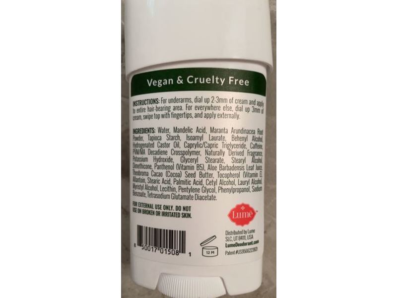 Lume Whole Body Deodorant, Bay Rum, 2.2 oz/62 g