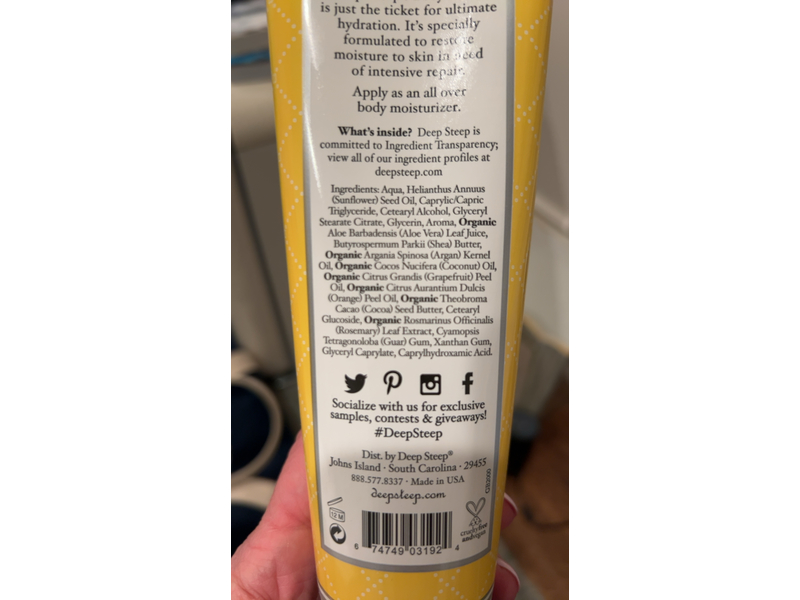 Deep Steep Body Butter, Grapefruit & Bergamot, 8 fl oz/237 mL