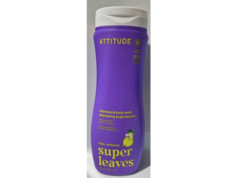 Attitude Super Leaves Shampoo & Body Wash, Vanilla & Pear, 16 fl oz/473 mL