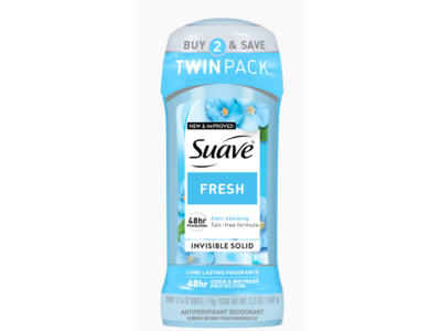 Suave Antiperspirant Deodorant, Fresh, 2.6 oz/74 g