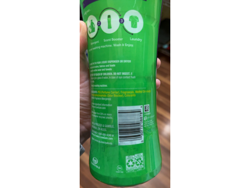 Gain +Odor Defense In-Wash Scent Booster, Super Fresh Blast Scent, 18.2 oz/515 g