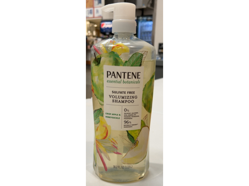 Pantene Essential Botanicals Volumizing Shampoo, Crisp Apple & Honeysuckle, 38.2 fl oz/1.13 L