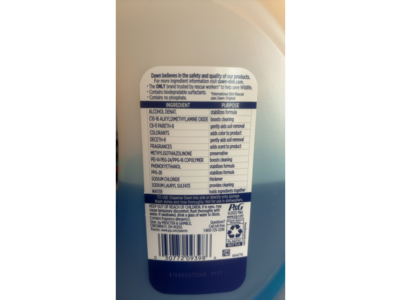 Dawn Dishwashing Liquid, Clean Scent, 70 fl oz/2.07 L