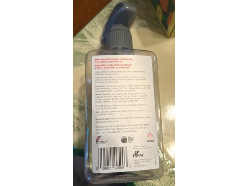 Nature Clean Fruit & Veggie Spray Wash, 16.8 fl oz/500 mL