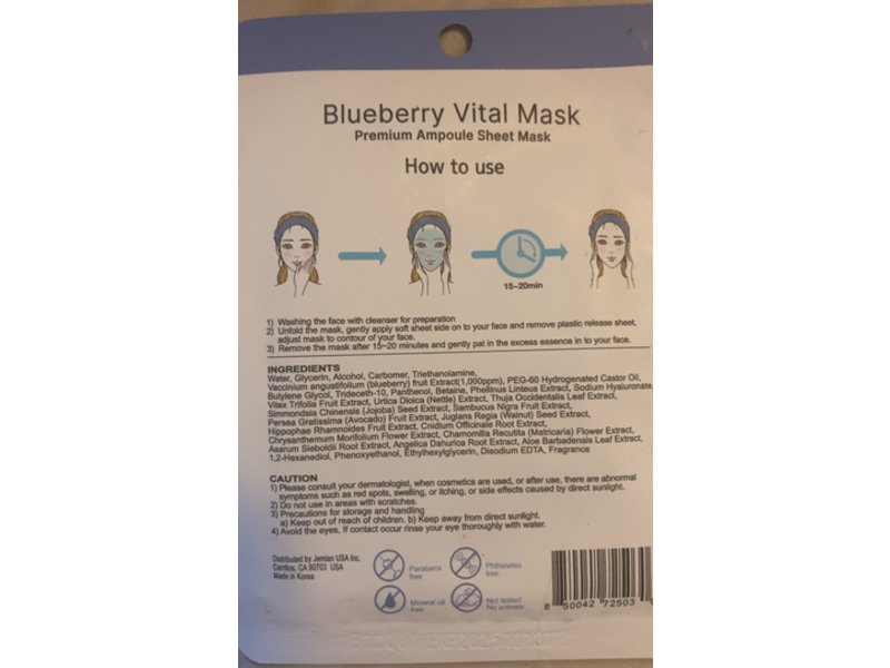 Orangeroses Vital Ampoule Sheet Mask, Blueberry, 0.78 fl oz/23 mL