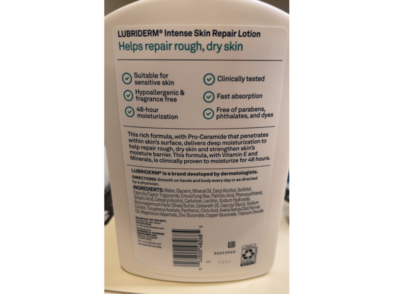 Lubriderm Intense Skin Repair Lotion, Vitamin E & Minerals, 16 fl oz/473 mL, Pack Of 3