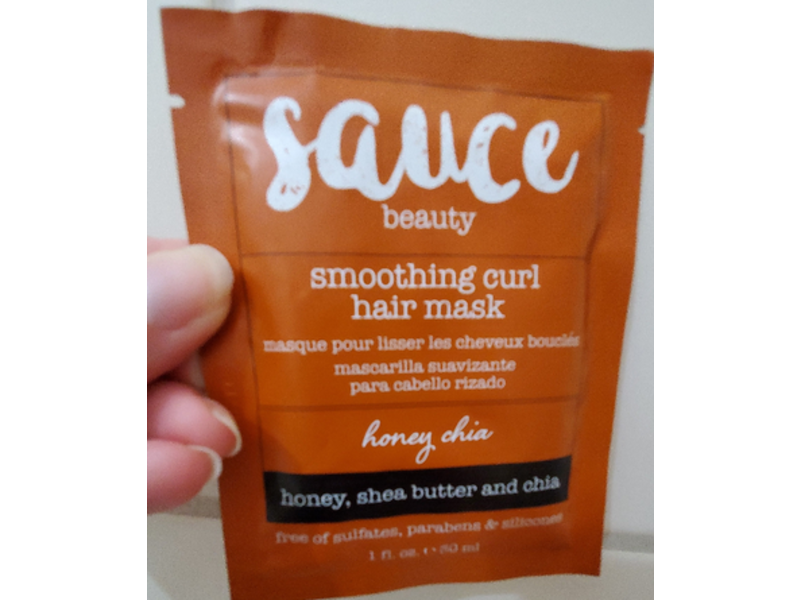 Sauce Beauty Smoothing Curl Hair Mask, Honey, Shea Butter & Chis, 1 fl oz/30 mL