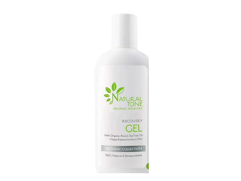Natural Tone Organic Skincare Recovery Gel, Organic Aloe & Tea Tree Oil, 4 oz/118 mL