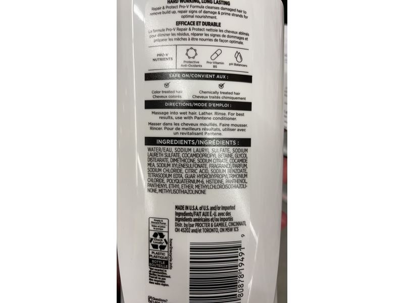 Pantene Pro-V Repair & Protect Shampoo, 17.9 fl oz/530 mL