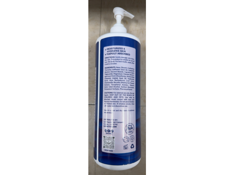 La Salt Co Deep Sea Minerals Magnesium Body Lotion, Unscented, 32 fl oz/946 mL