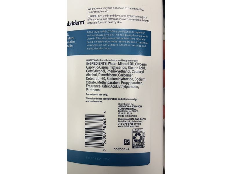 Lubriderm Daily Moisture Lotion, Normal to Dry Skin, 24 fl oz/709 mL