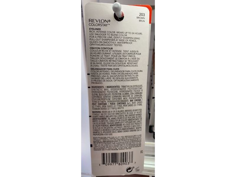 Revlon Colorstay Eyeliner Pencil, Waterproof, 203 Brown, 0.01 oz/0.28 g, Pack Of 2