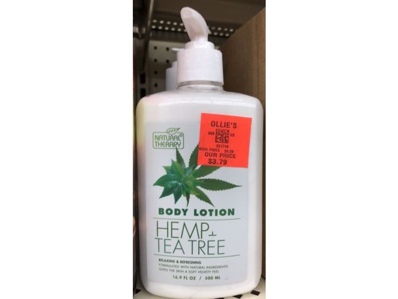 Natural Therapy Relaxing Refreshing Body Lotion, Hemp Tea Tree, 16.9 fl oz/500 mL