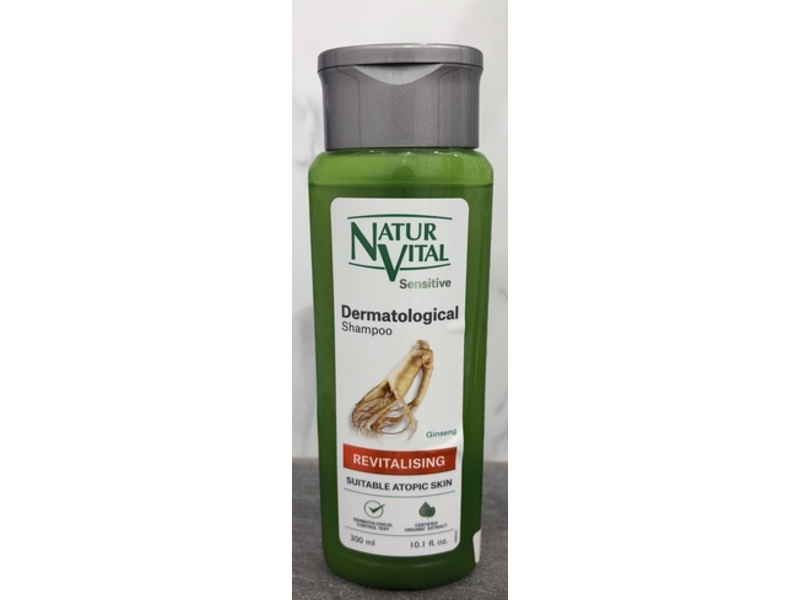 NaturVital Dermatological Shampoo, Sensitive + Revitalizing, Ginseng, 10.1 fl oz/300 mL
