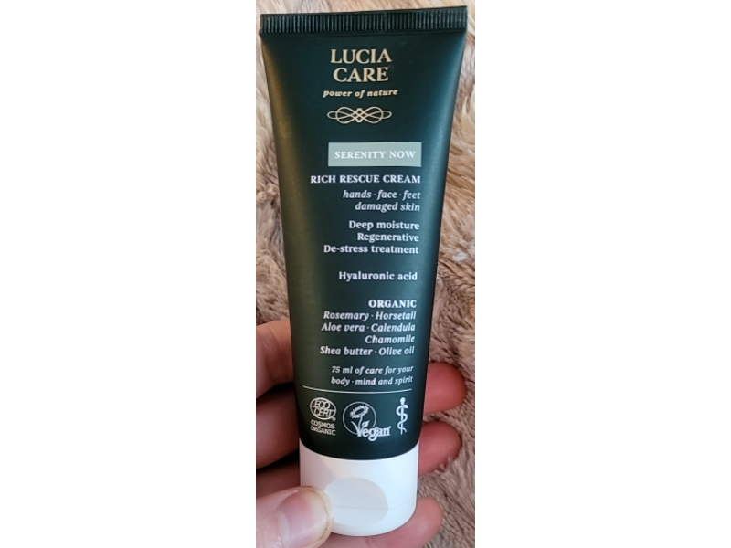 Lucia Care Serenity Now Rich Rescue Cream, Hyaluronic Acid, 75 mL