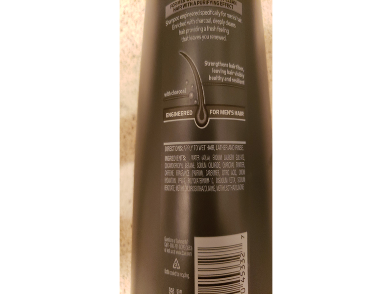 Dove Men+Care Shampoo Charcoal, 20 oz