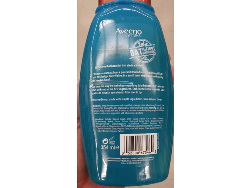 Aveeno Cotton Blend Shampoo, 12 oz/354 mL