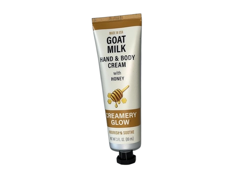 Creamery Glow Goat Milk Hand & Body Cream, Honey, 3 fl oz/89 mL