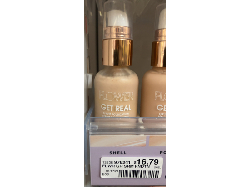 Flower Get Real Serum Foundation, Shell Lo, 1 fl oz/30 mL