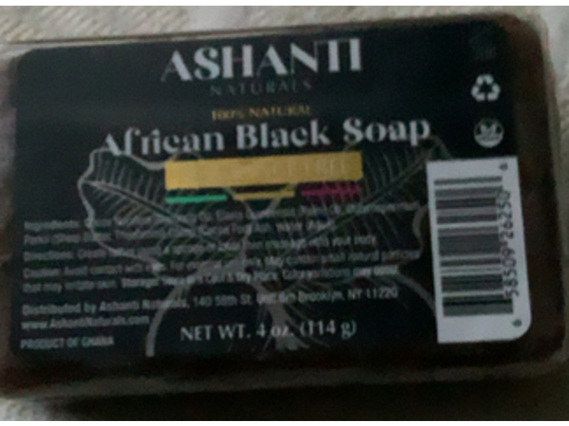 Ashanti Naturals African Black Soap, 4 oz/114 g