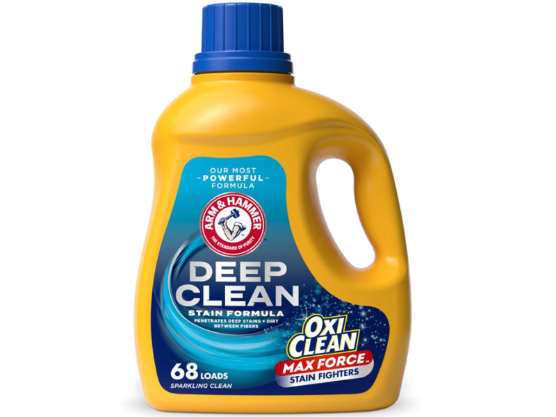 Arm & Hammer Deep Clean Stain Formula Liquid Laundry Detergent, Sparkling Clean, 68 Loads, 102 fl oz/3.01 L