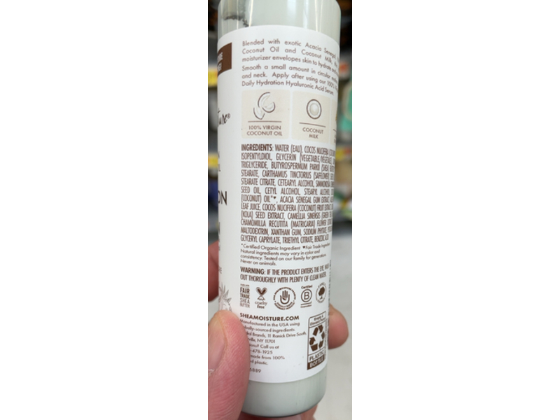 Shea Moisture Daily Hydration Face Lotion, Coconut Milk & Acacia Senegal, 3.2 fl oz/95 mL