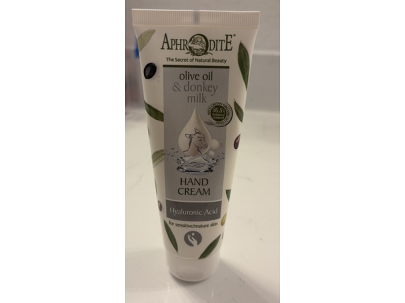 Aphrodite Hand Cream, Olive Oil & Donkey Milk, 3.38 fl oz/100 mL