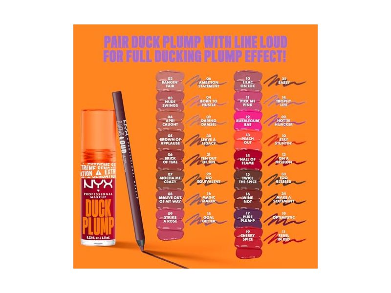 Nyx Professional Makeup Duck Plump High Pigment Lip Gloss, Mauve Out Of My Way, 0.23 fl oz/7 mL