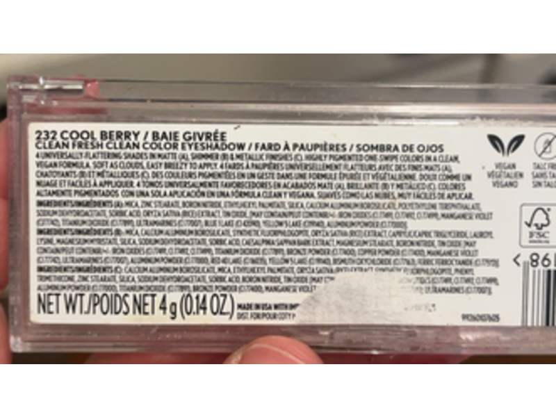 Covergirl Clean Fresh Clean Color Eyeshadow, 232 Cool Berry, 0.14 oz/4g
