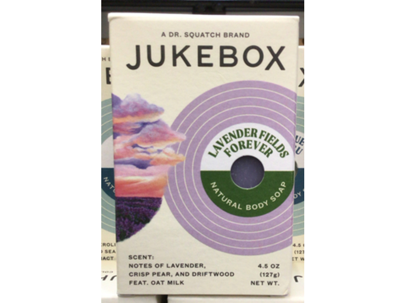 Dr. Squatch Jukebox Lavender Fields Forever Natural Body Soap, 4.5 oz/127 g