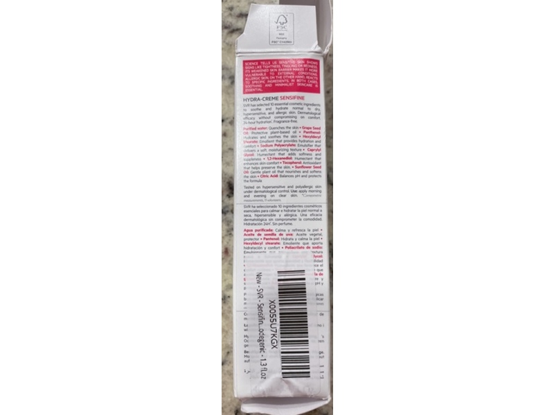 SVR Moisturizing Soothing Care Hydra Cream, 1.3 fl oz/40 mL