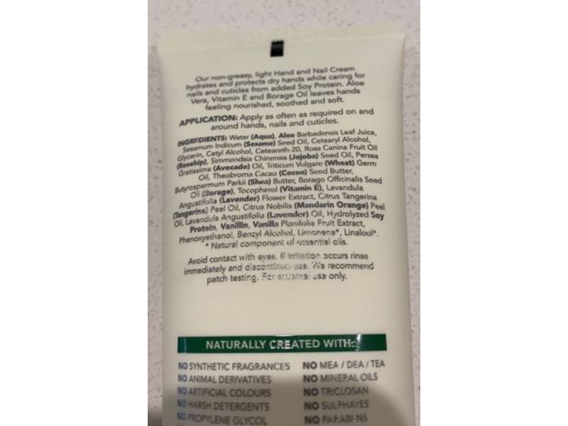 Sukin Signature Hand And Nail Cream, Paraben Free, 4.23 fl oz/125 mL