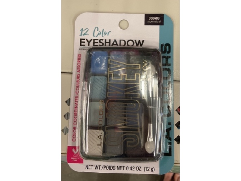 L.A. Colors 12 Color Eyeshadow Palette, C68683 Supernatural, 0.42 oz/12 g