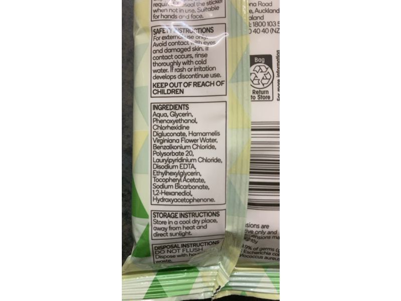 Vevelle Antibacterial Hands & Face Wipes, Sensitive, 15 Count