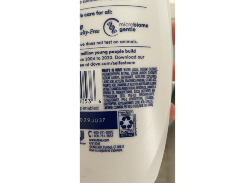 Dove Relaxing Nourishing Body Wash, Lavender Oil & Chamomile, 24 fl oz/650 mL