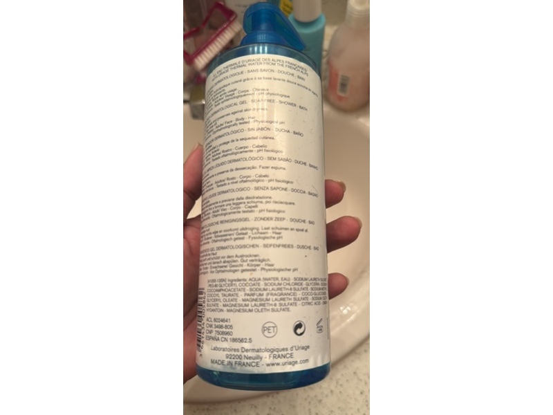 Uriage Extra-Rich Dermatological Body Wash Gel, 17 fl oz/500mL