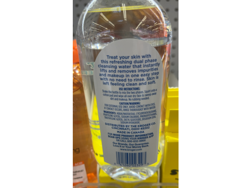 Kroger Micellar Cleansing Water, 13.5 fl oz/400 mL