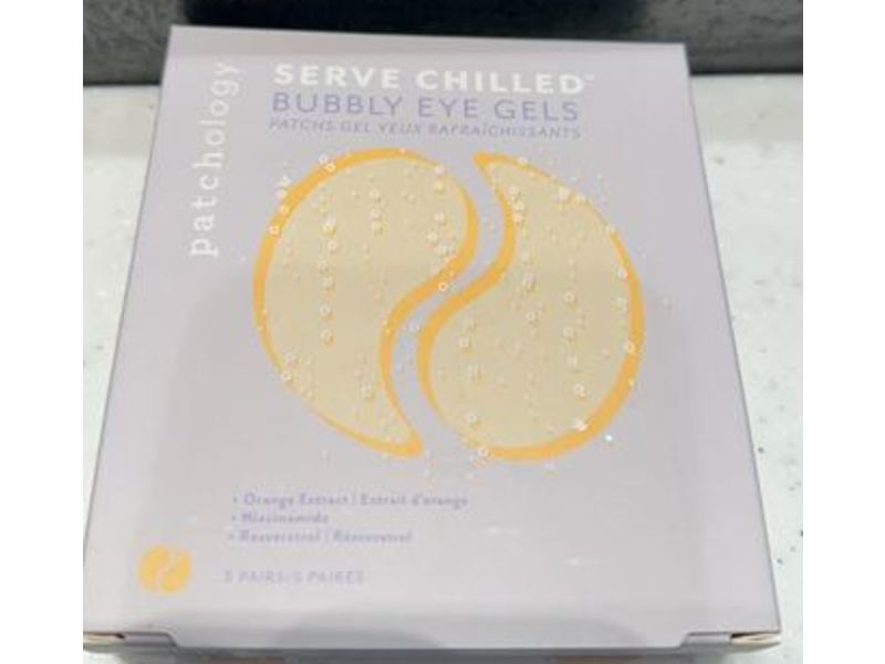 Patchology Serve Chilled Bubbly Eye Gels, Orange Extract, 5 Count