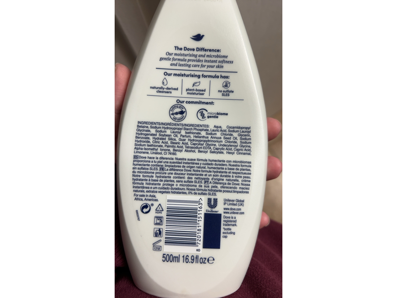 Dove Gentle Scrub Body Wash, Exfoliating & Moisturises, 16.9 fl oz/250 mL