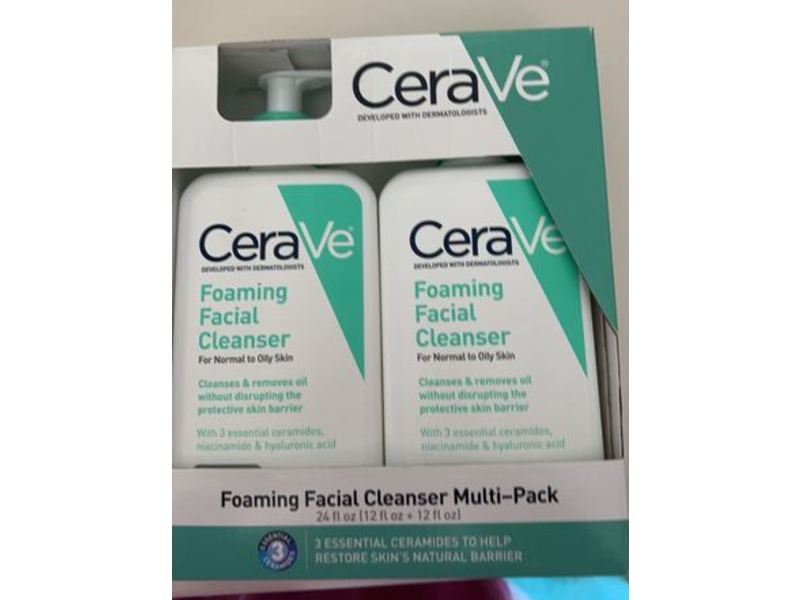 CeraVe Foaming Facial Cleanser, 12 fl oz/ 355 mL, Pack Of 2