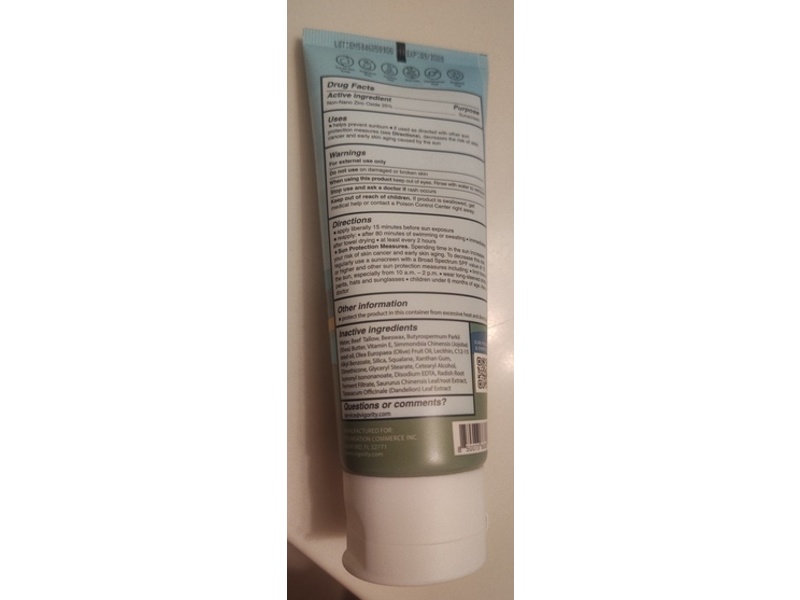 Vigority Mineral & Tallow Sunscreen, SPF 50 Natural Extracts & Clear Zinc, 3.4 fl oz/100 mL