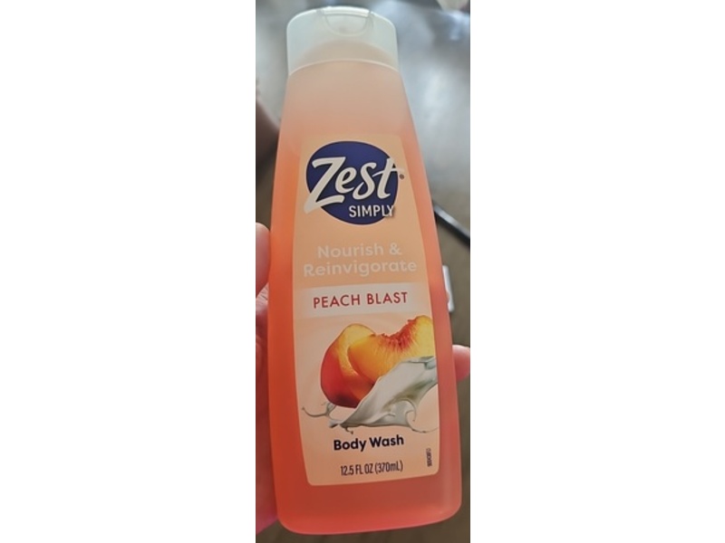Zest Simply Nourish & Reinvigorate Body Wash, Peach Blast, 12.5 fl oz/370 mL
