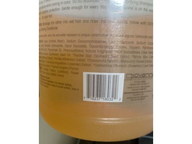 Giovanni 50:50 Balanced Hydrating Clarifying Shampoo, 128 fl oz/3785 mL